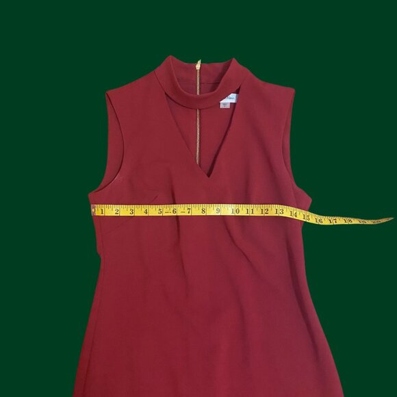 ๐ฅ Calvin Klein Red Sleeveless Zip-Back Sheath Dress โ Size 6 | Keyhole Neckline - Picture 7 of 10